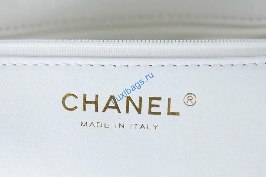 chanel as3113 mini flap bag lambskin white 7 Chanel AS3113 Mini Flap Bag Lambskin White | chanel as3113 mini flap bag lambskin luxibags.ru 10