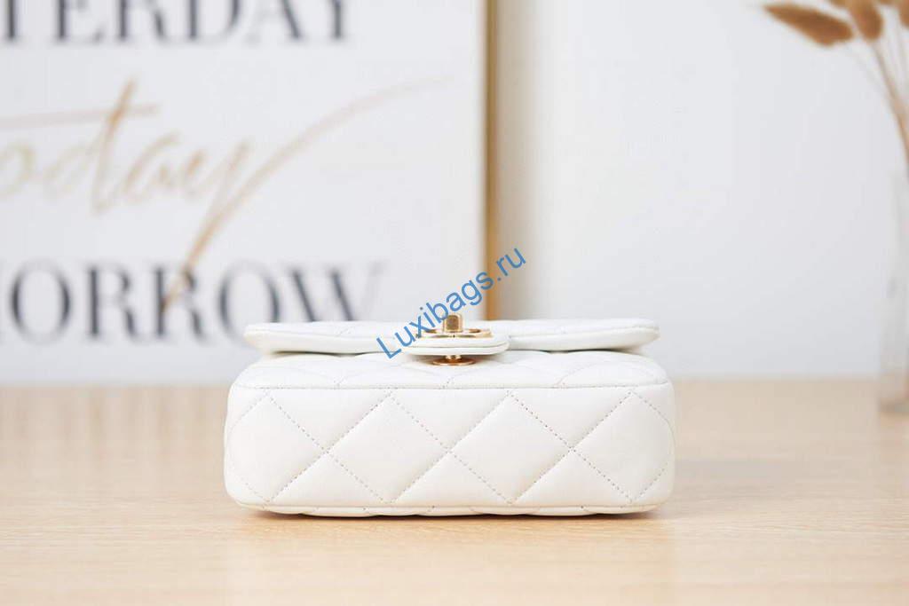 chanel as3113 mini flap bag lambskin white 5 Chanel AS3113 Mini Flap Bag Lambskin White | chanel as3113 mini flap bag lambskin luxibags.ru 12
