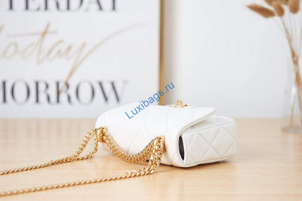 chanel as3113 mini flap bag lambskin white 4 Chanel AS3113 Mini Flap Bag Lambskin White | chanel as3113 mini flap bag lambskin luxibags.ru 13