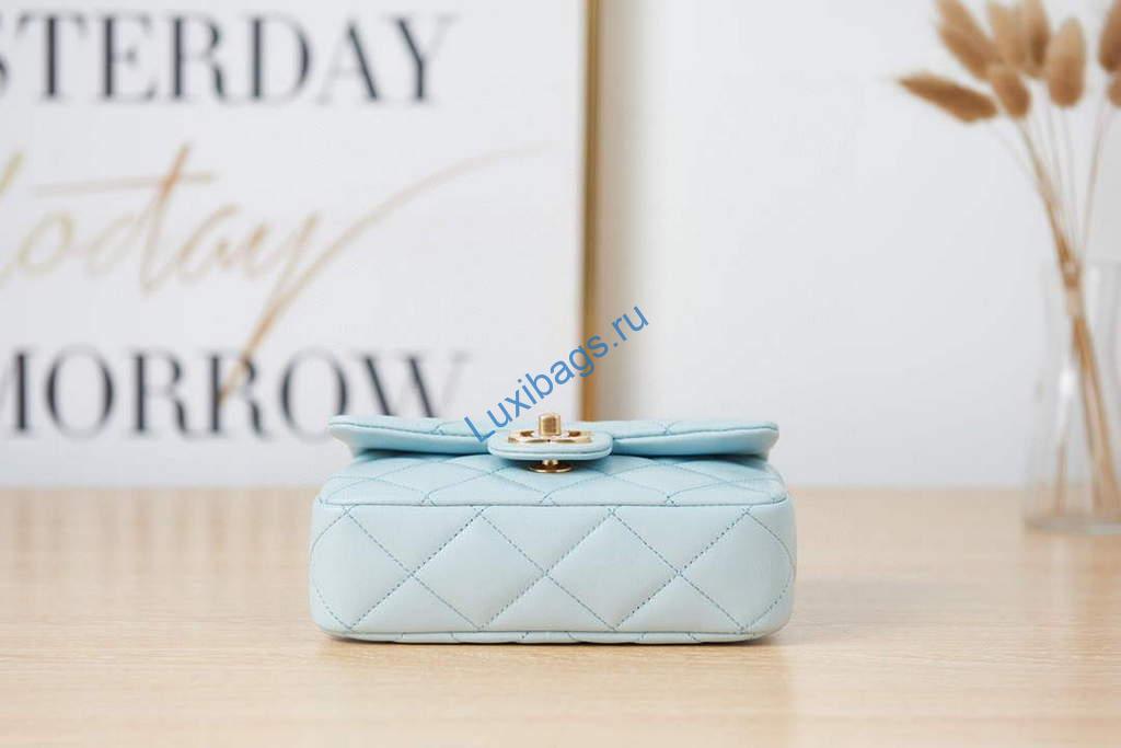 chanel as3113 mini flap bag lambskin light blue 5 Chanel AS3113 Mini Flap Bag Lambskin Light Blue | chanel as3113 mini flap bag lambskin luxibags.ru 21