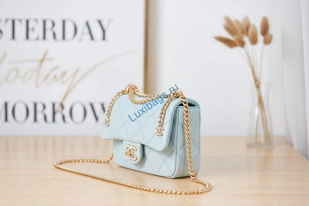 chanel as3113 mini flap bag lambskin light blue 2 Chanel AS3113 Mini Flap Bag Lambskin Light Blue | chanel as3113 mini flap bag lambskin luxibags.ru 25