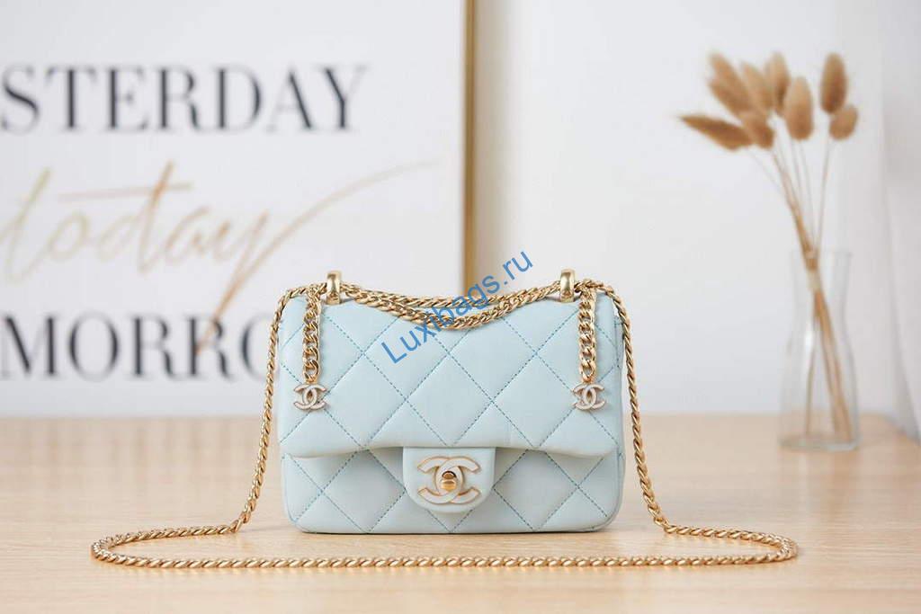 chanel as3113 mini flap bag lambskin light blue 1 Chanel AS3113 Mini Flap Bag Lambskin Light Blue | chanel as3113 mini flap bag lambskin luxibags.ru 29