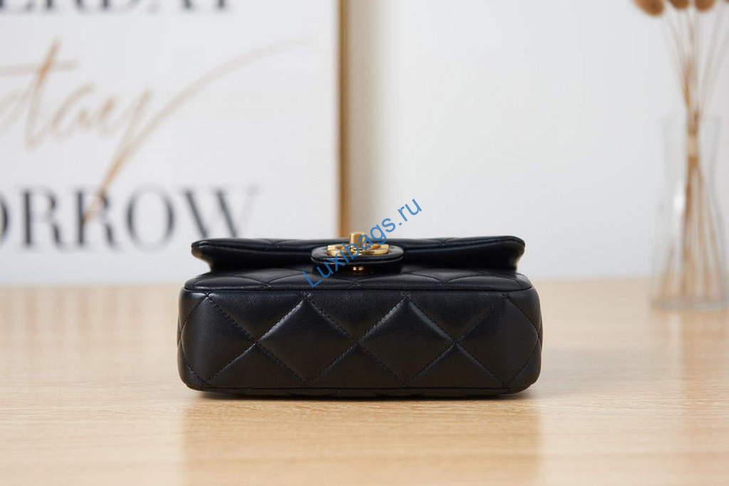 chanel as3113 mini flap bag lambskin black 5 Chanel AS3113 Mini Flap Bag Lambskin Black | chanel as3113 mini flap bag lambskin luxibags.ru 3