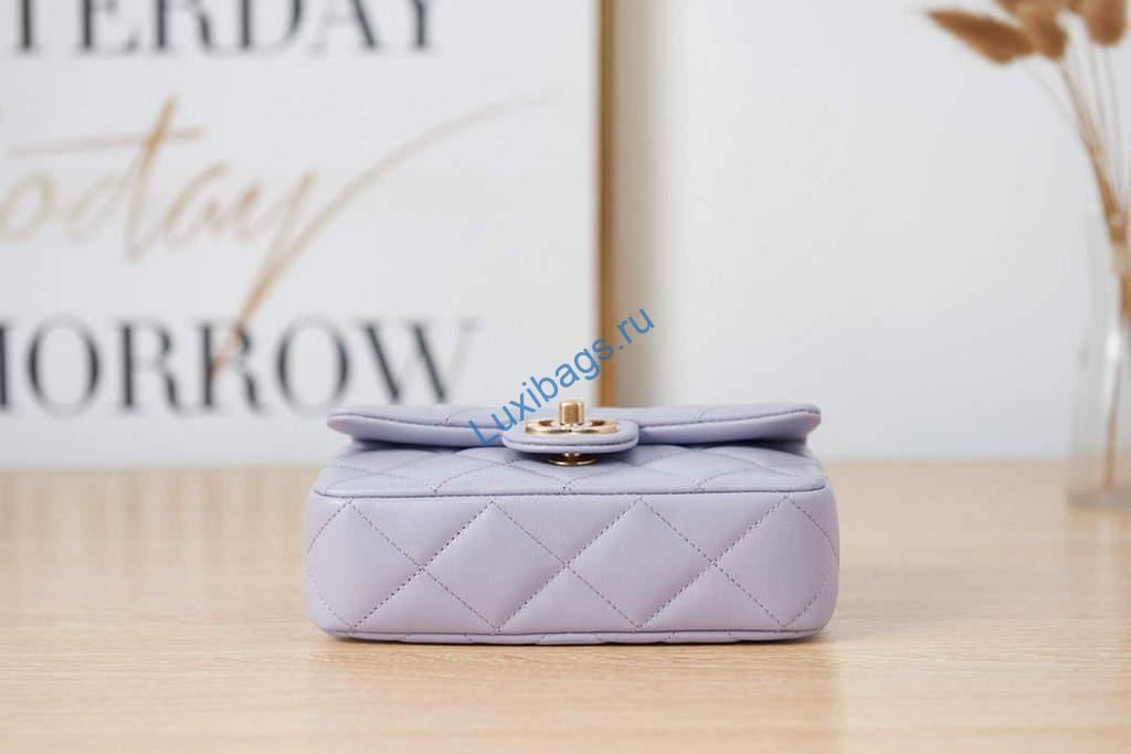 chanel as3113 mini flap bag lambskin light purple 5 Chanel AS3113 Mini Flap Bag Lambskin Light Purple | chanel as3113 mini flap bag lambskin luxibags.ru 30