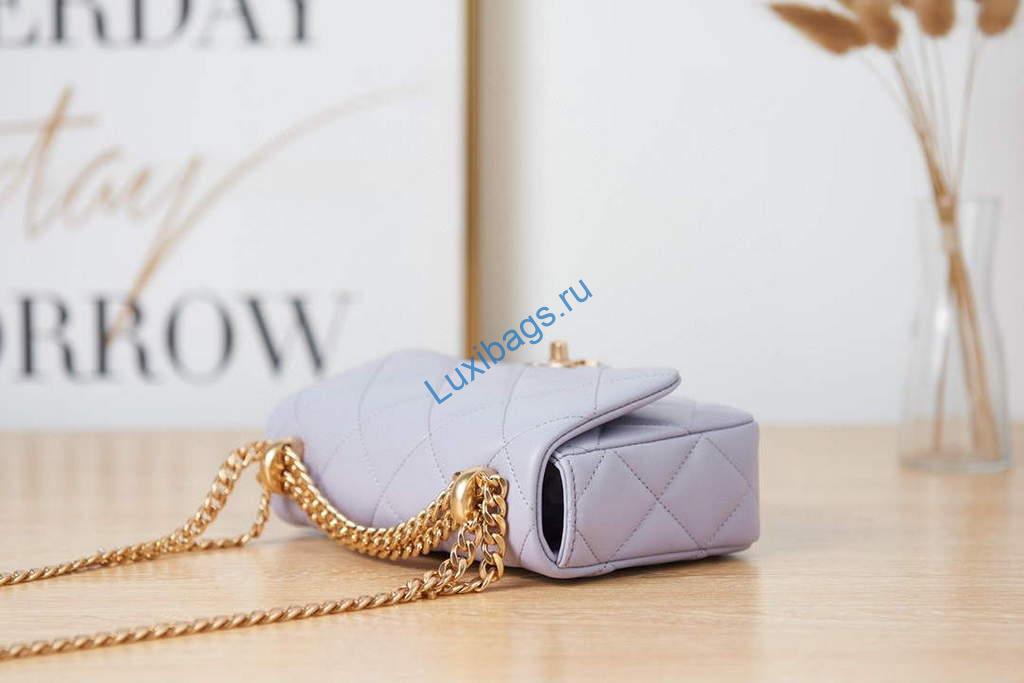chanel as3113 mini flap bag lambskin light purple 4 Chanel AS3113 Mini Flap Bag Lambskin Light Purple | chanel as3113 mini flap bag lambskin luxibags.ru 31