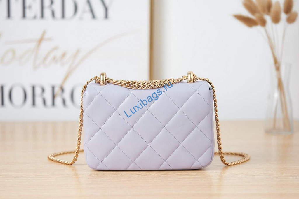 chanel as3113 mini flap bag lambskin light purple 3 Chanel AS3113 Mini Flap Bag Lambskin Light Purple | chanel as3113 mini flap bag lambskin luxibags.ru 32
