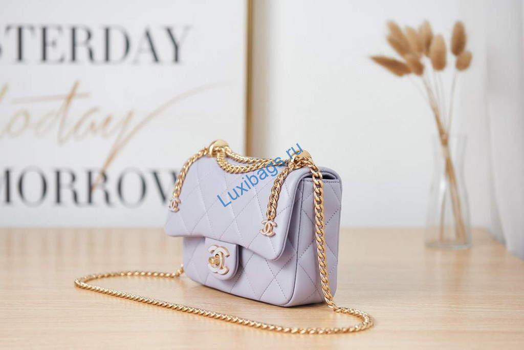 chanel as3113 mini flap bag lambskin light purple 2 Chanel AS3113 Mini Flap Bag Lambskin Light Purple | chanel as3113 mini flap bag lambskin luxibags.ru 33