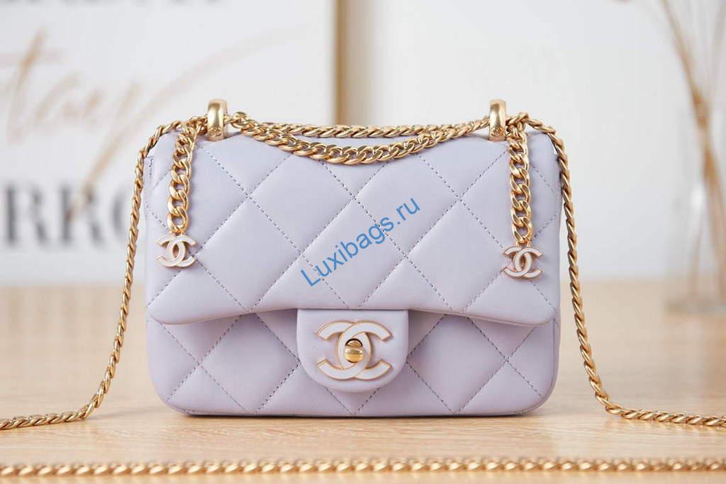 chanel as3113 mini flap bag lambskin light purple 1 Chanel AS3113 Mini Flap Bag Lambskin Light Purple | chanel as3113 mini flap bag lambskin luxibags.ru 34