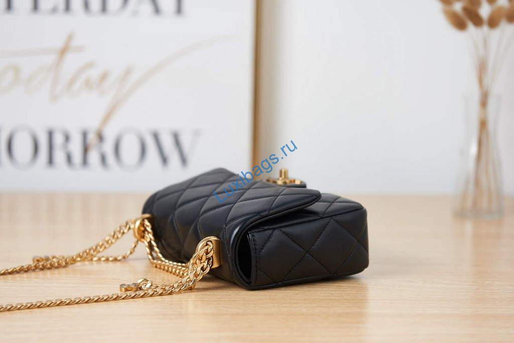 chanel as3113 mini flap bag lambskin black 4 Chanel AS3113 Mini Flap Bag Lambskin Black | chanel as3113 mini flap bag lambskin luxibags.ru 4