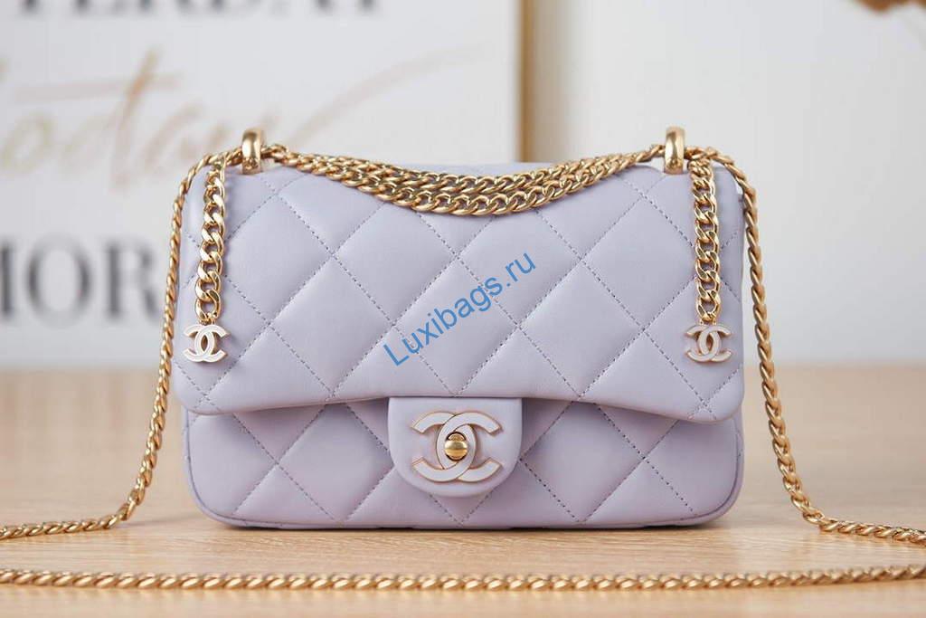 Chanel AS3114 Flap Bag Lambskin Light Purple | chanel as3114 flap bag lambskin luxibags.ru 26