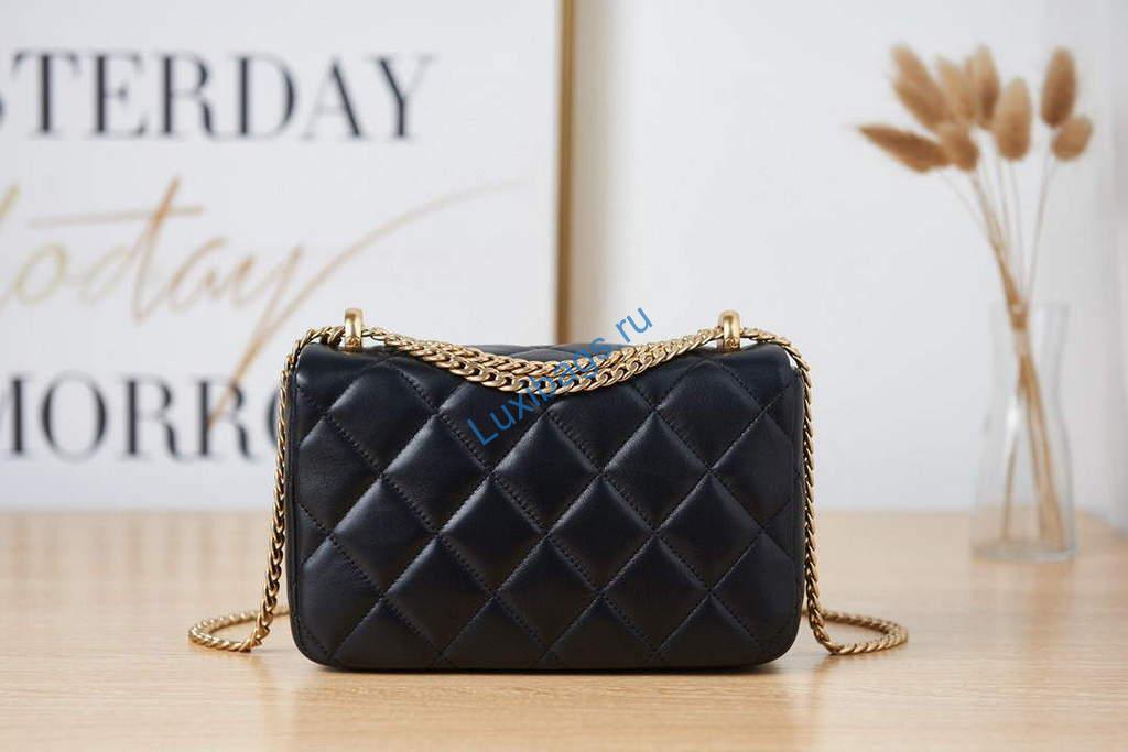 chanel as3114 flap bag lambskin black 3 Chanel AS3114 Flap Bag Lambskin Black | chanel as3114 flap bag lambskin luxibags.ru 5
