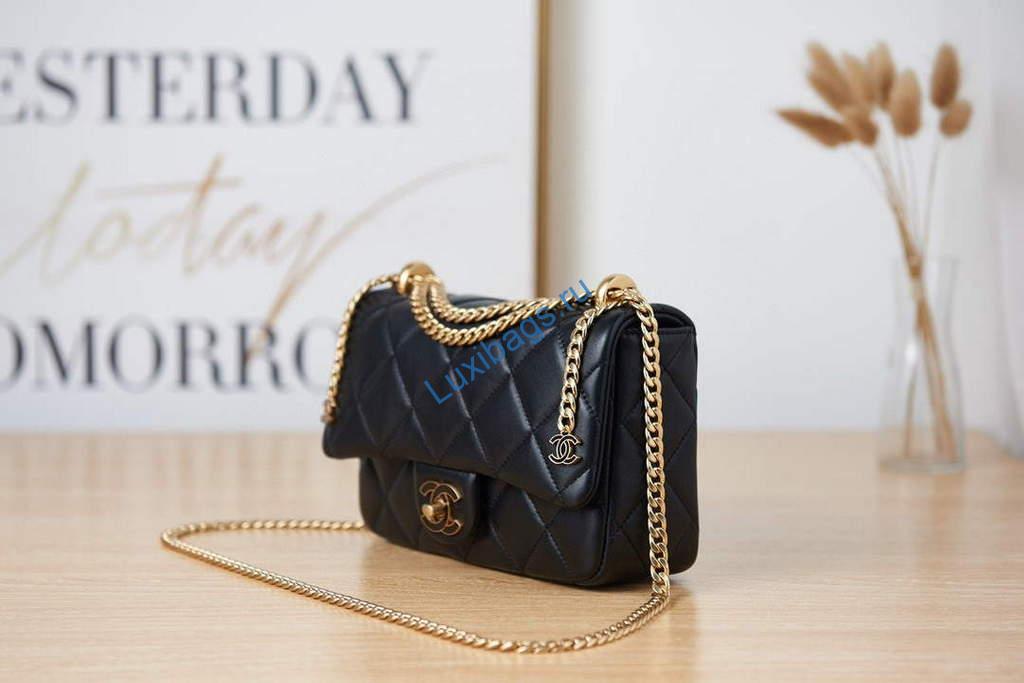 chanel as3114 flap bag lambskin black 2 Chanel AS3114 Flap Bag Lambskin Black | chanel as3114 flap bag lambskin luxibags.ru 6