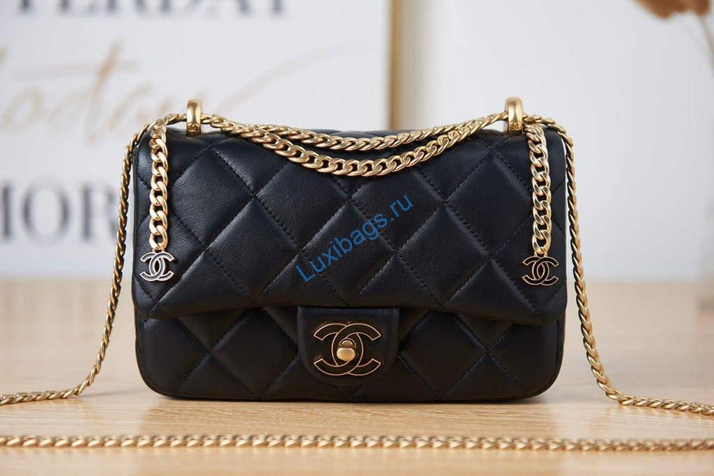 chanel as3114 flap bag lambskin black 1 Chanel AS3114 Flap Bag Lambskin Black | chanel as3114 flap bag lambskin luxibags.ru 7