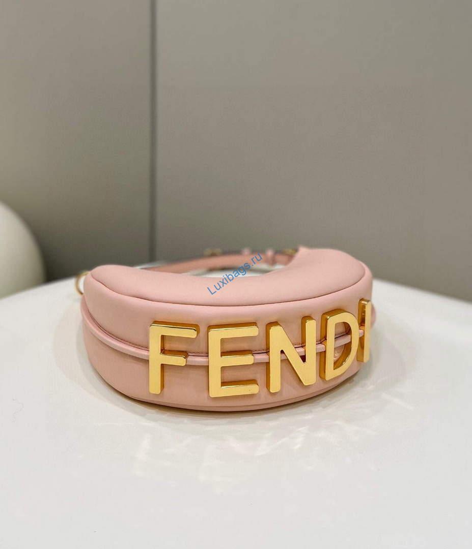 Fendi 8BR798 Fendigraphy Small White leather bag 80056M Pink