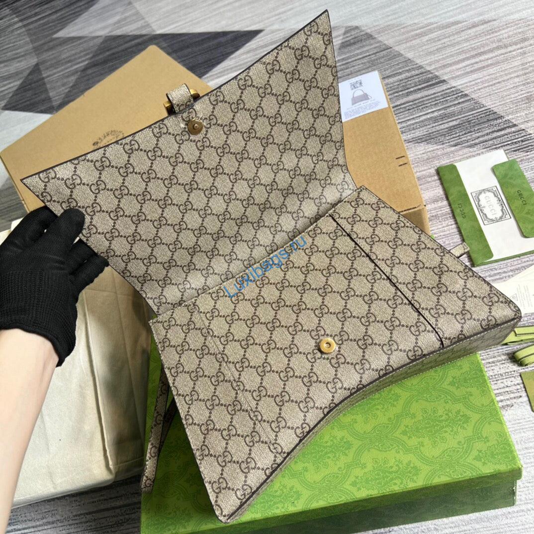 Gucci 681696 The Hacker Project Medium Hourglass bag Beige and ebony | gucci 681696 the hacker project medium hourglass bag beige and ebony 007