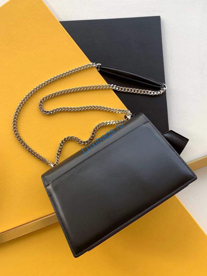 YSL 442906 Yves Saint Laurent Sunset Medium In Smooth Leather Black Silver | img 6362 ysl 442906 yves saint laurent sunset medium in smooth leather black silver