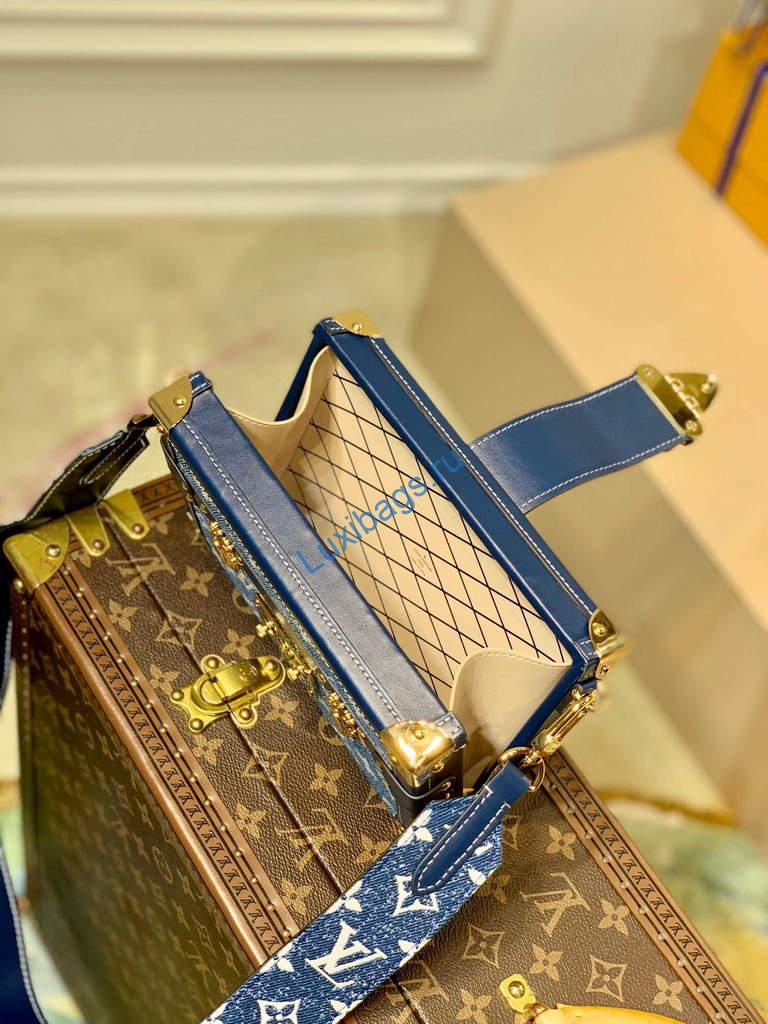LV M59717 Louis Vuitton Petite Malle Denim Bag Blue | luxibags.ru 1244