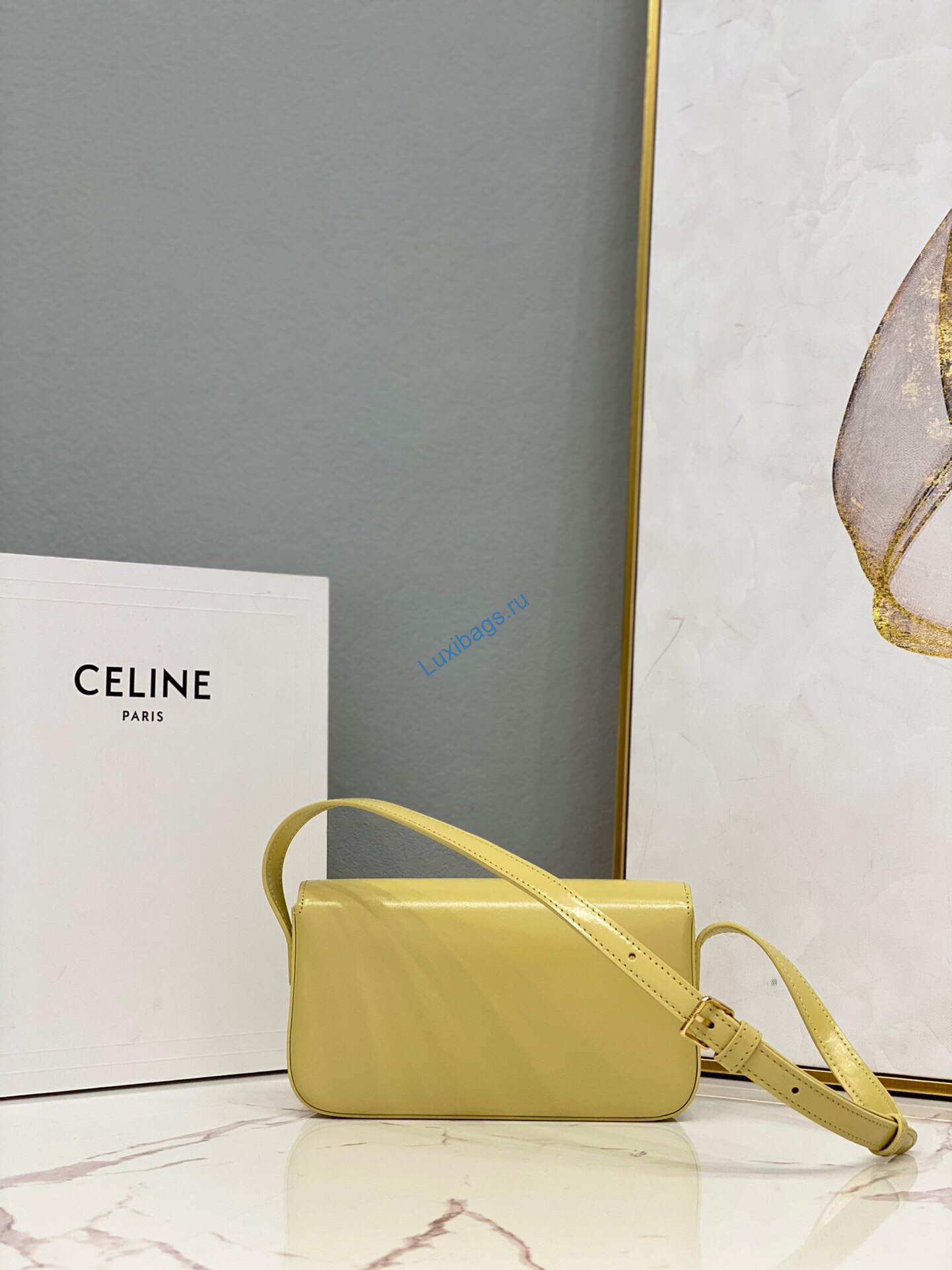 Celine 194143 Triomphe Shoulder Bag in Natural Calfskin Light Yellow | luxibags.ru 1782