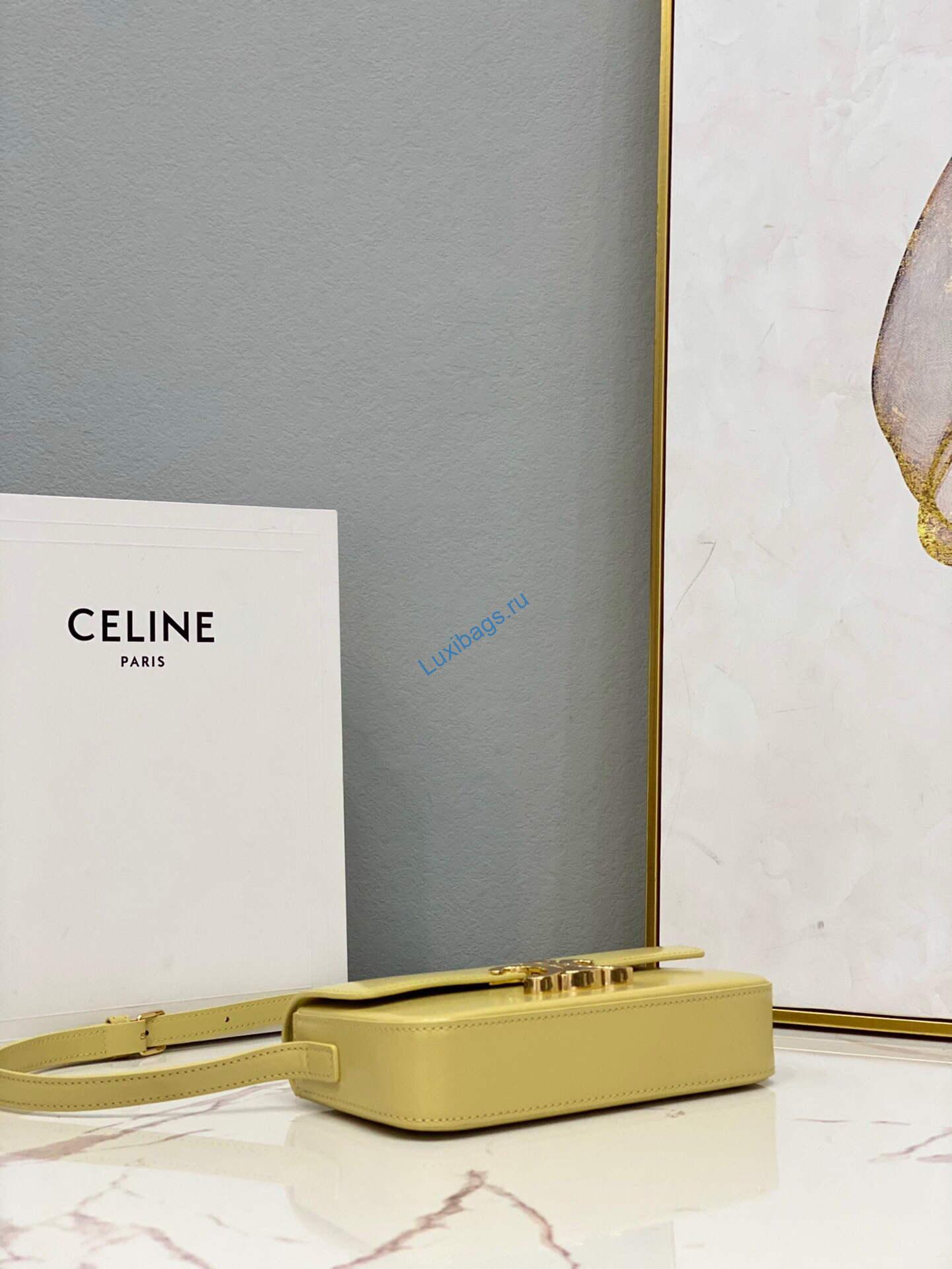 Celine 194143 Triomphe Shoulder Bag in Natural Calfskin Light Yellow | luxibags.ru 1783