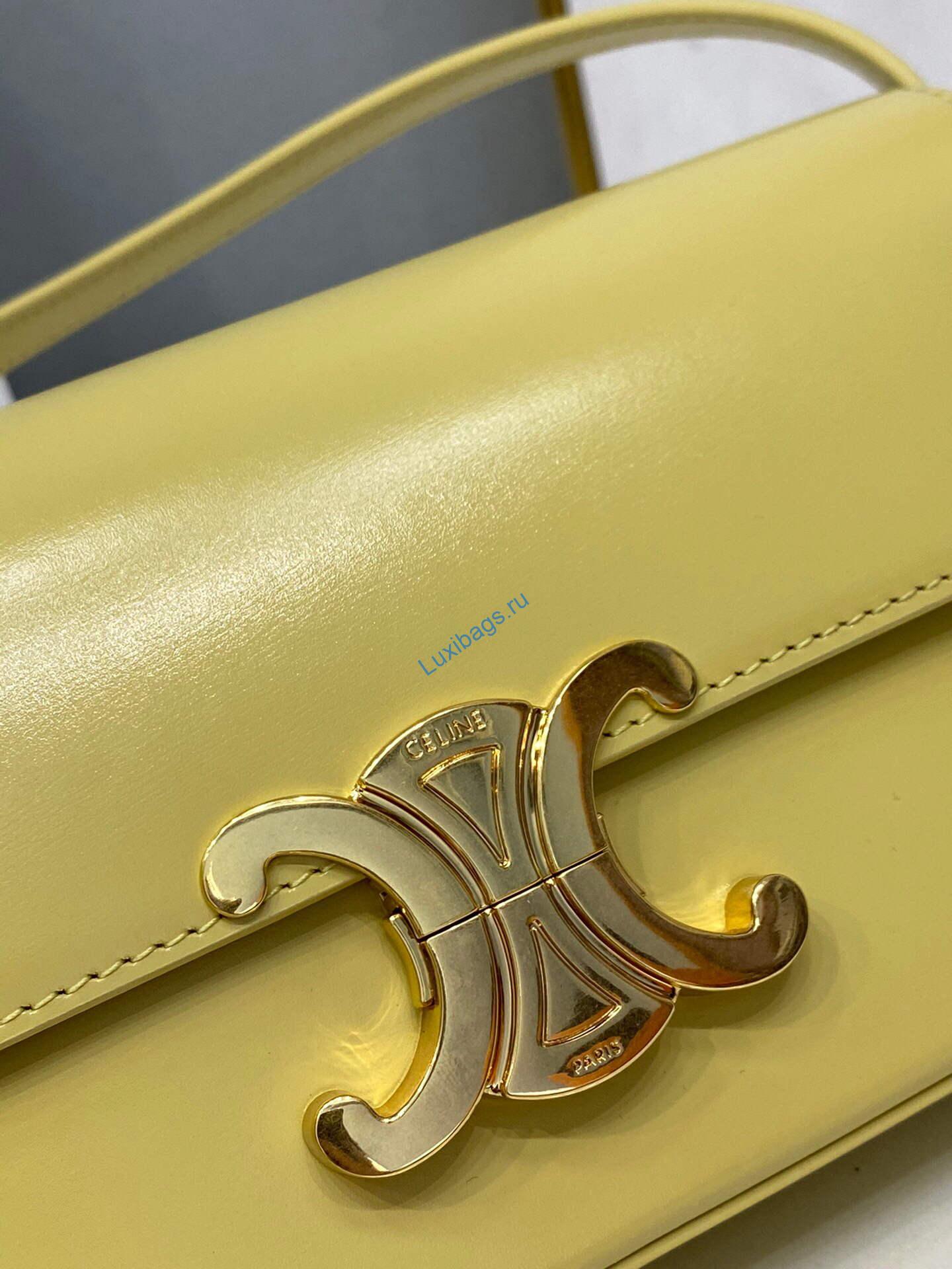 Celine 194143 Triomphe Shoulder Bag in Natural Calfskin Light Yellow | luxibags.ru 1784