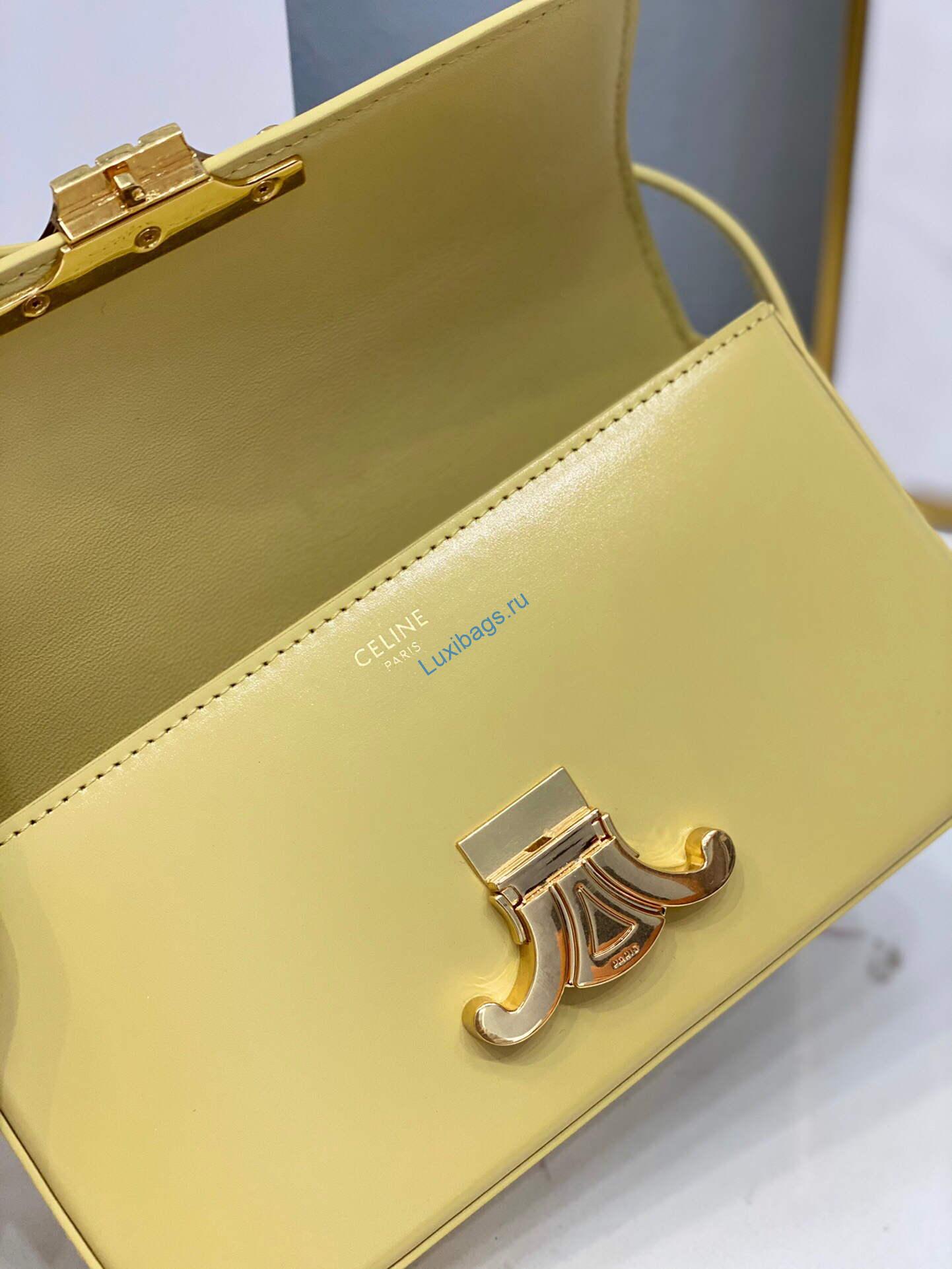 Celine 194143 Triomphe Shoulder Bag in Natural Calfskin Light Yellow | luxibags.ru 1787