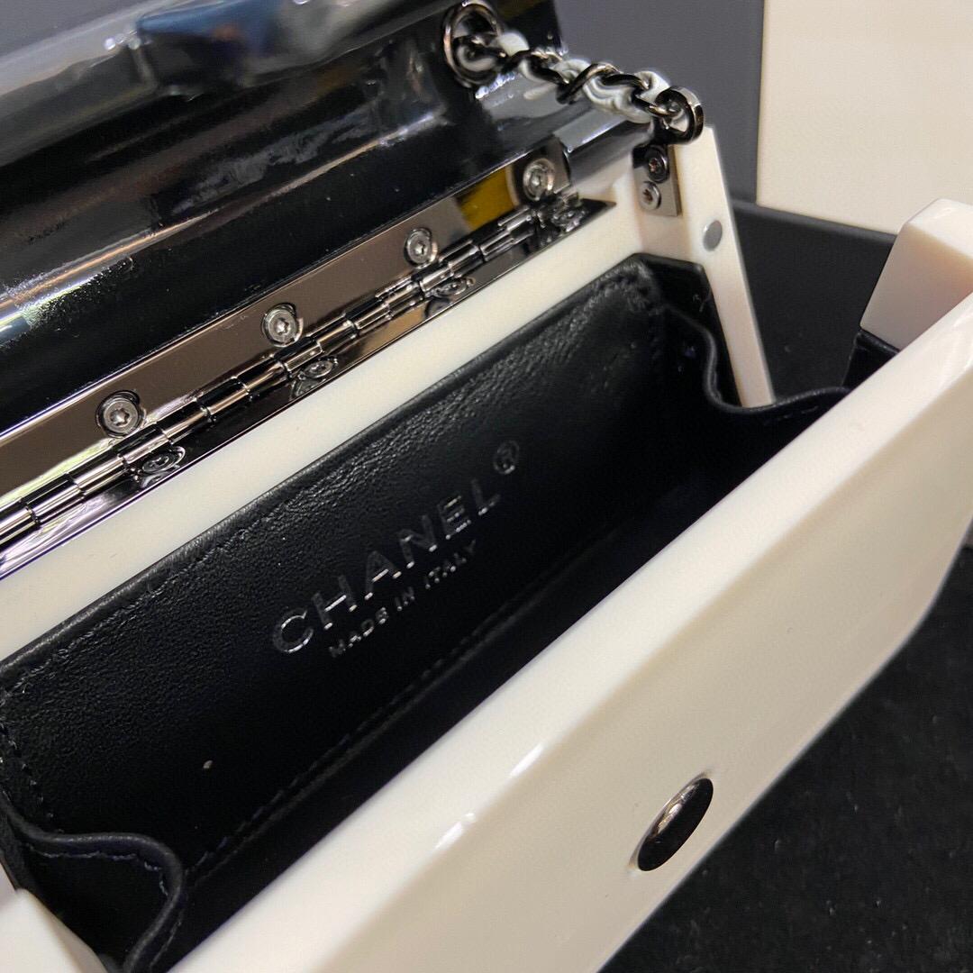 Chanel AS2534 Acrylic Mini Flap Bag White and Black | luxibags.ru 633