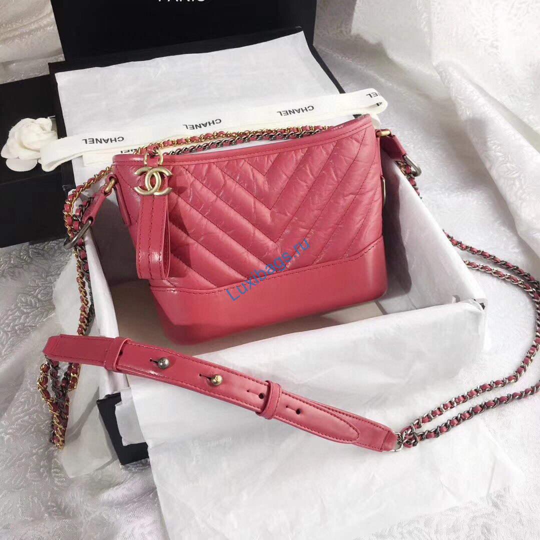 Chanel AS0865 Chanel's Gabrielle Small Hobo Bag V gird Pulm Smooth Calfskin