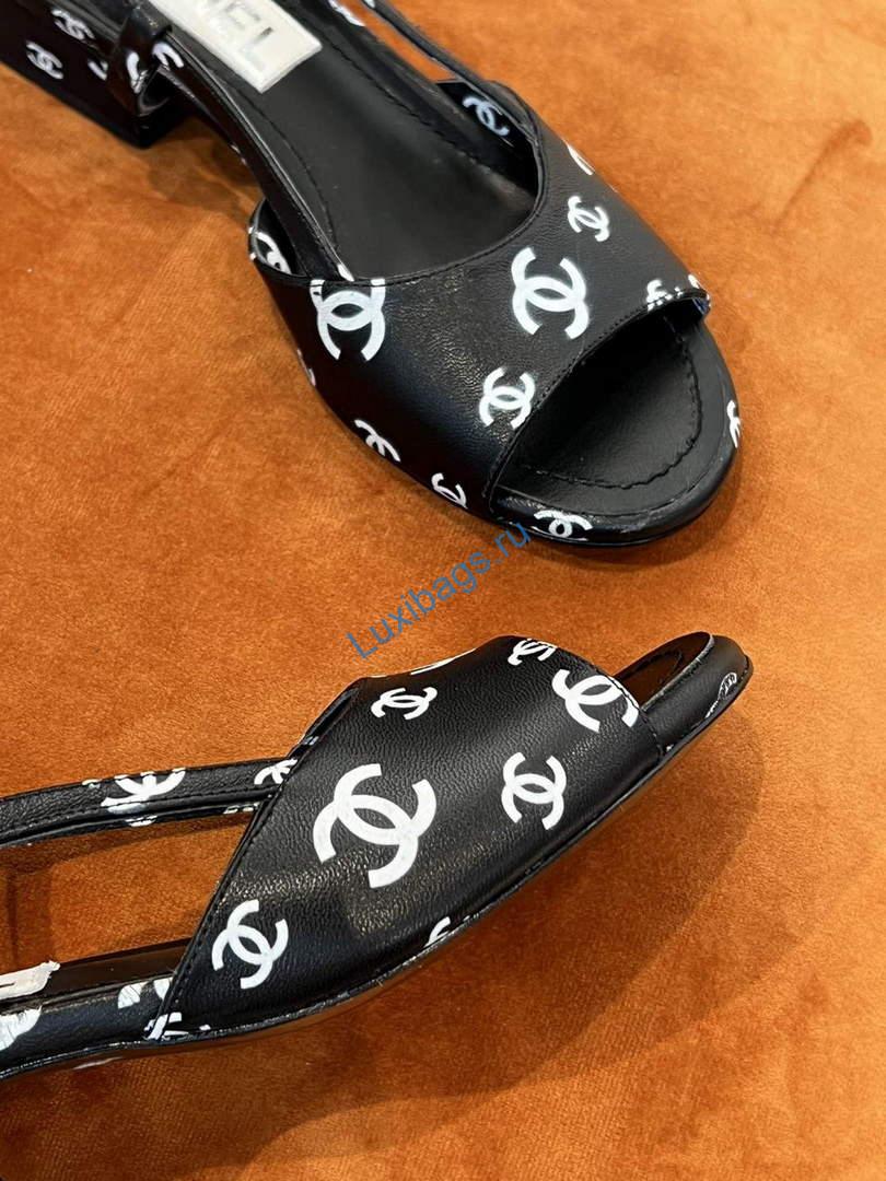 Chanel Women's Sandals Chanel Designer Heel 35mm C90240 Black | luxibags.ru 971