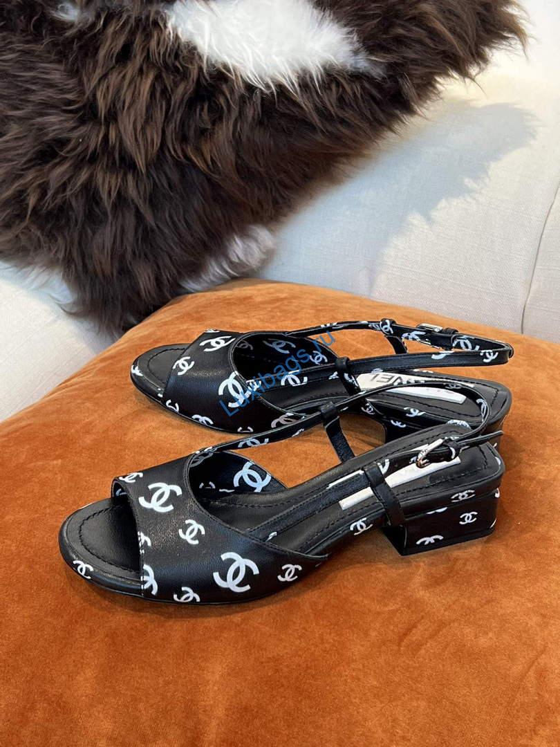 Chanel Women's Sandals Chanel Designer Heel 35mm C90240 Black | luxibags.ru 974