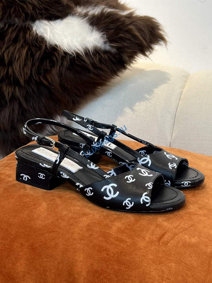 Chanel Women's Sandals Chanel Designer Heel 35mm C90240 Black | luxibags.ru 977
