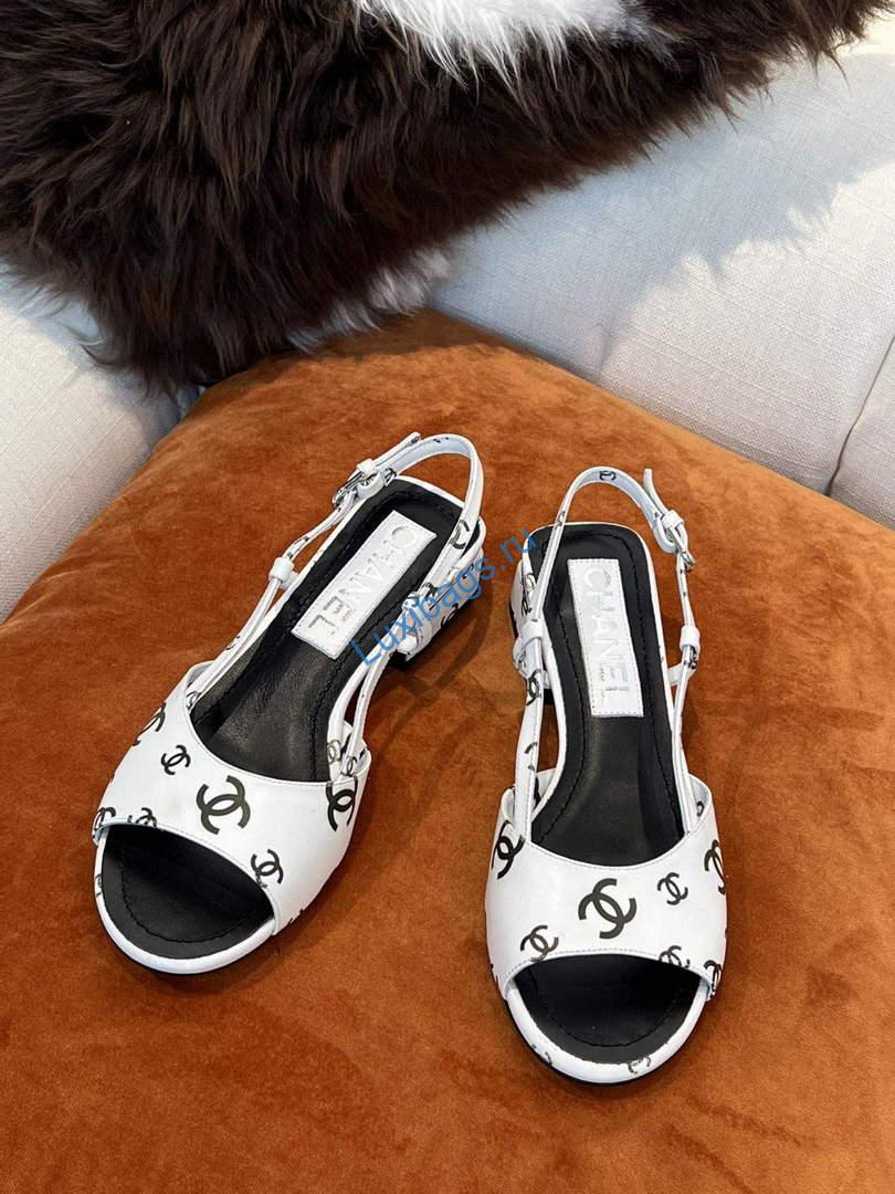 Chanel Women's Sandals Chanel Designer Heel 35mm C90240 White | luxibags.ru 981
