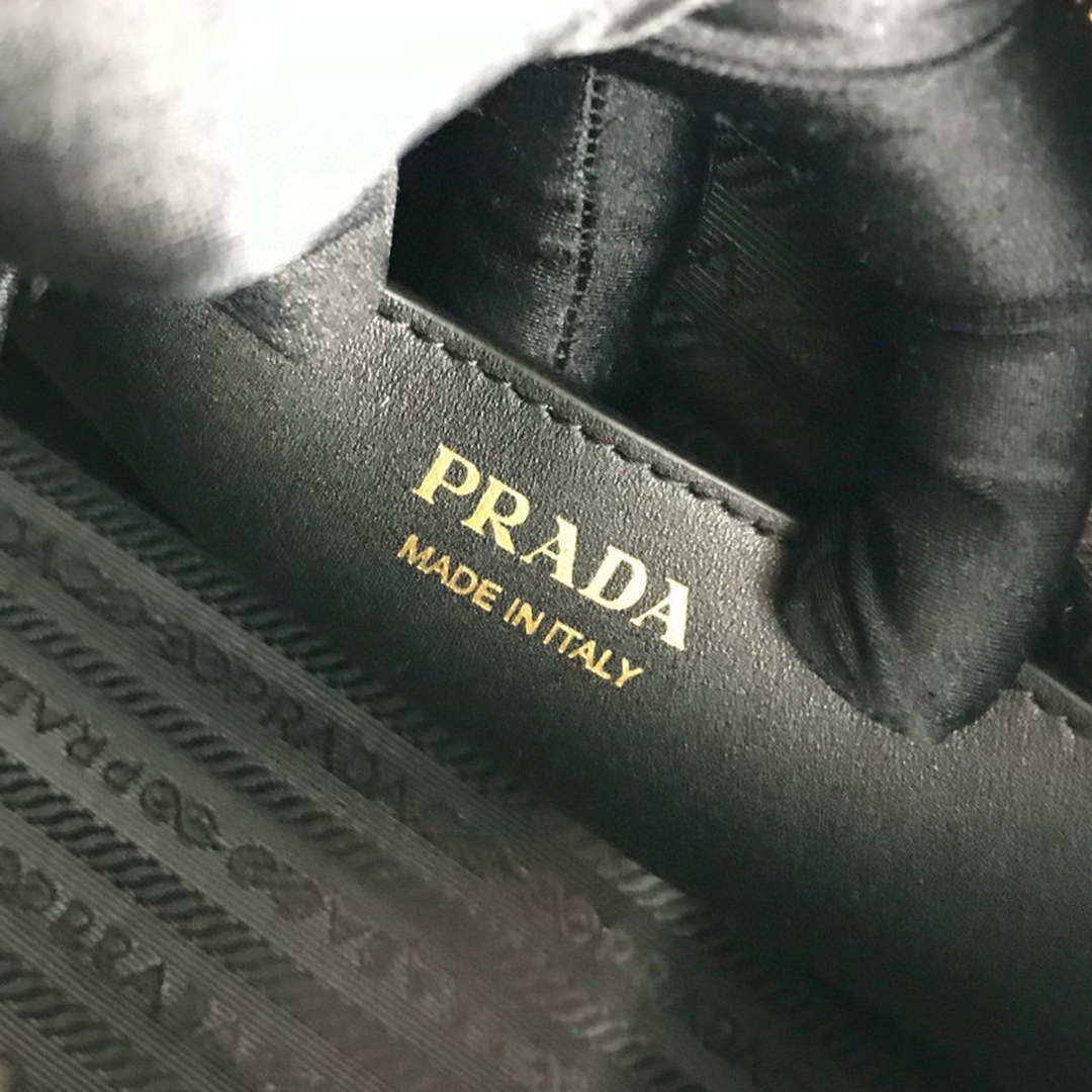 Prada 1BA046 Medium Esplanade Leather Tote Bag Apricot and Black | prada 1ba046 medium esplanade leather tote bag 27