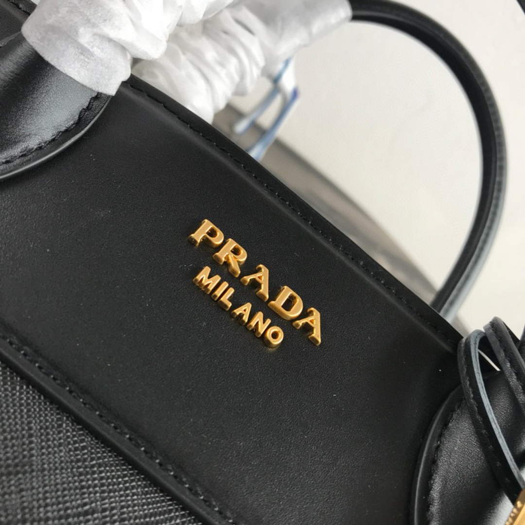 Prada 1BA046 Medium Esplanade Leather Tote Bag Black | prada 1ba046 medium esplanade leather tote bag black 05