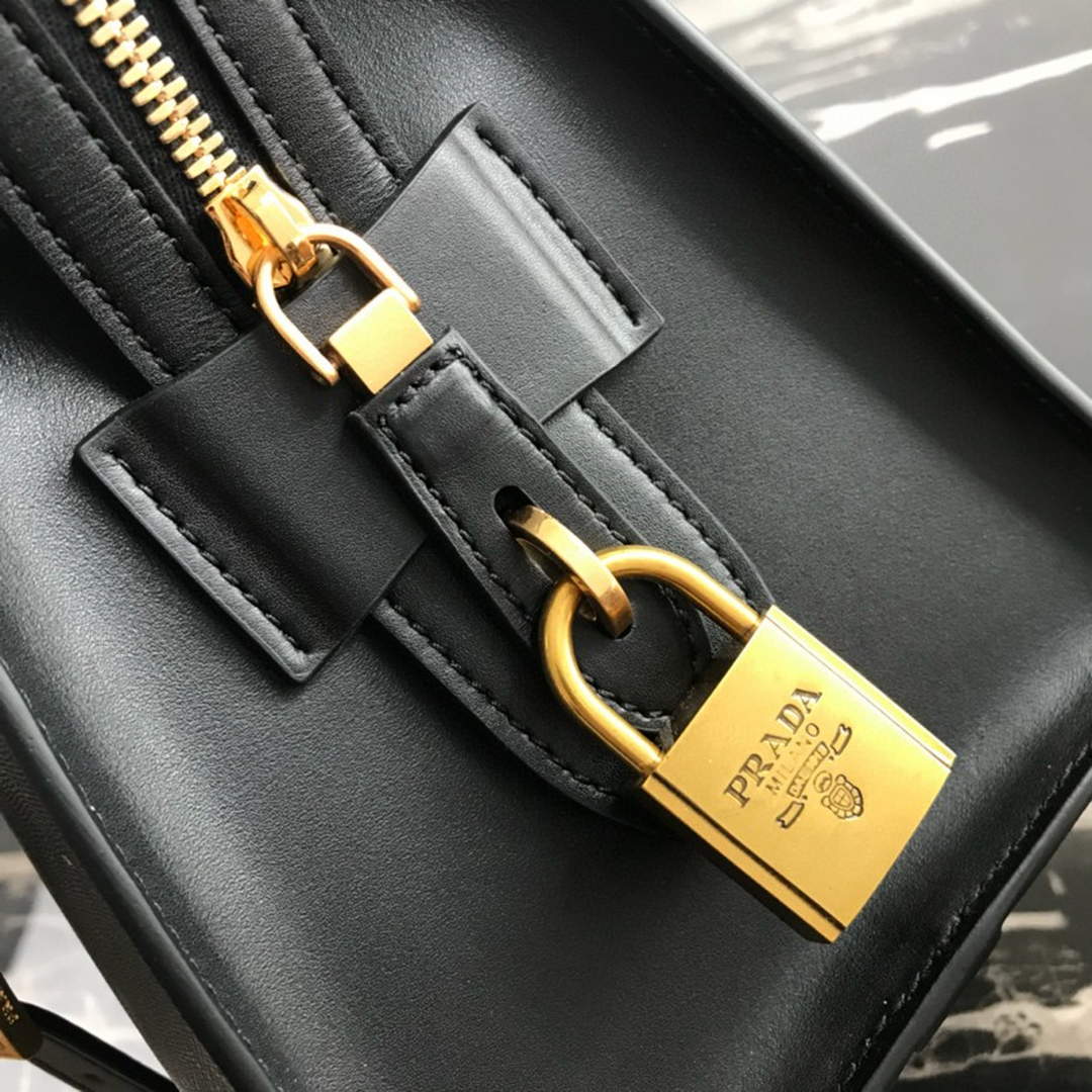 Prada 1BA046 Medium Esplanade Leather Tote Bag Black | prada 1ba046 medium esplanade leather tote bag black 06