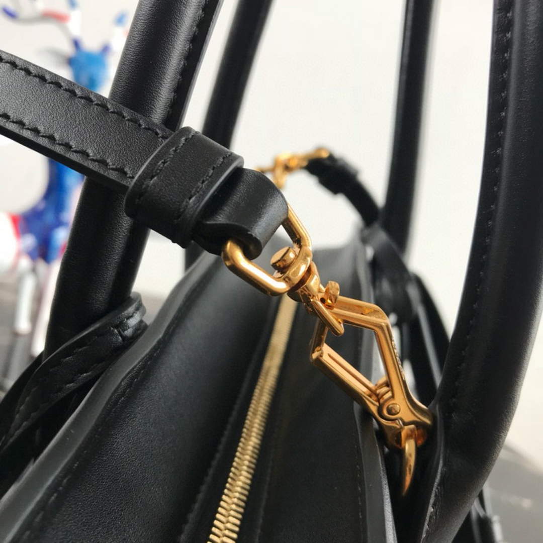 Prada 1BA046 Medium Esplanade Leather Tote Bag Black | prada 1ba046 medium esplanade leather tote bag black 07