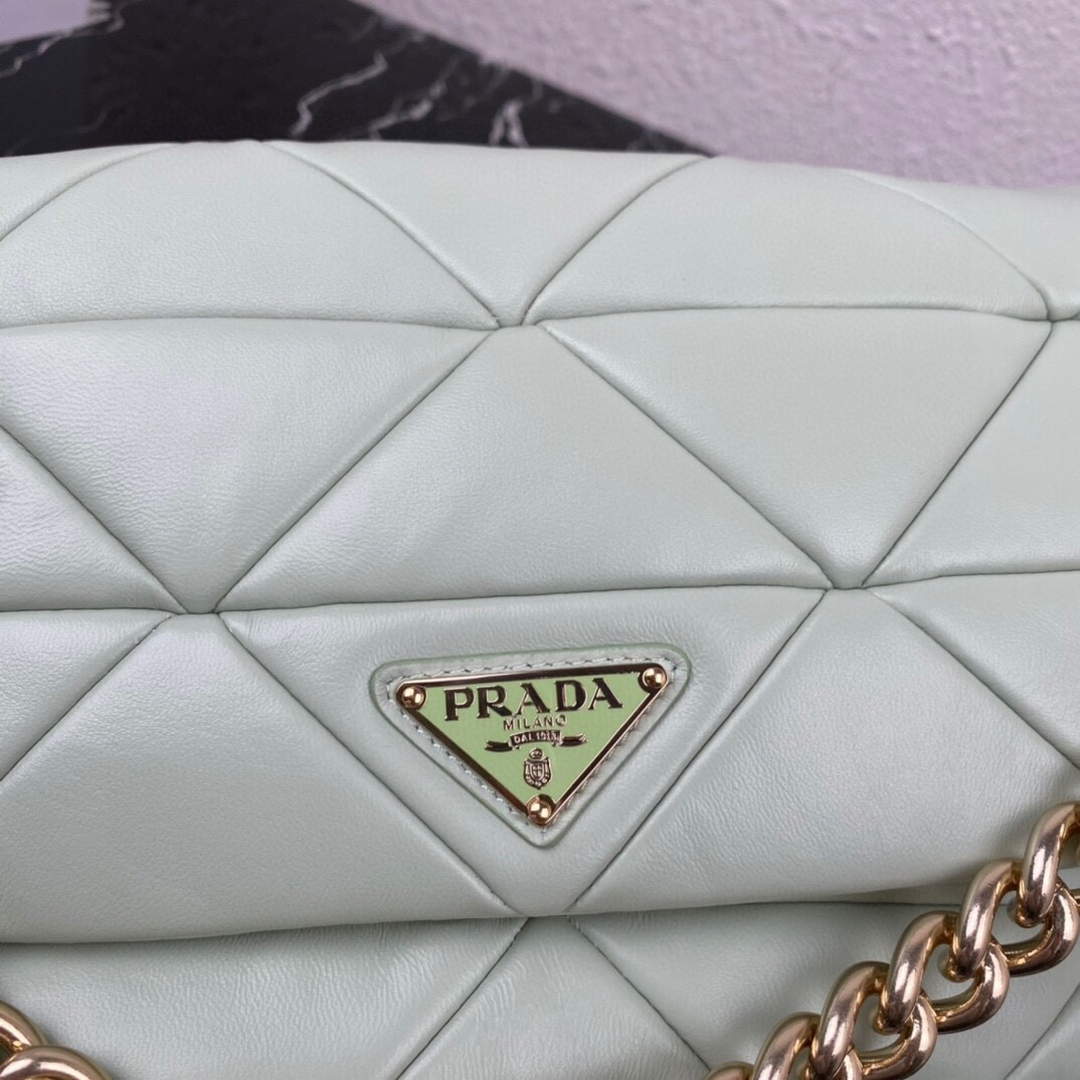 Prada 1BD291 Prada System nappa leather patchwork bag Light Green | prada 1bd291 prada system nappa leather patchwork bag green 04