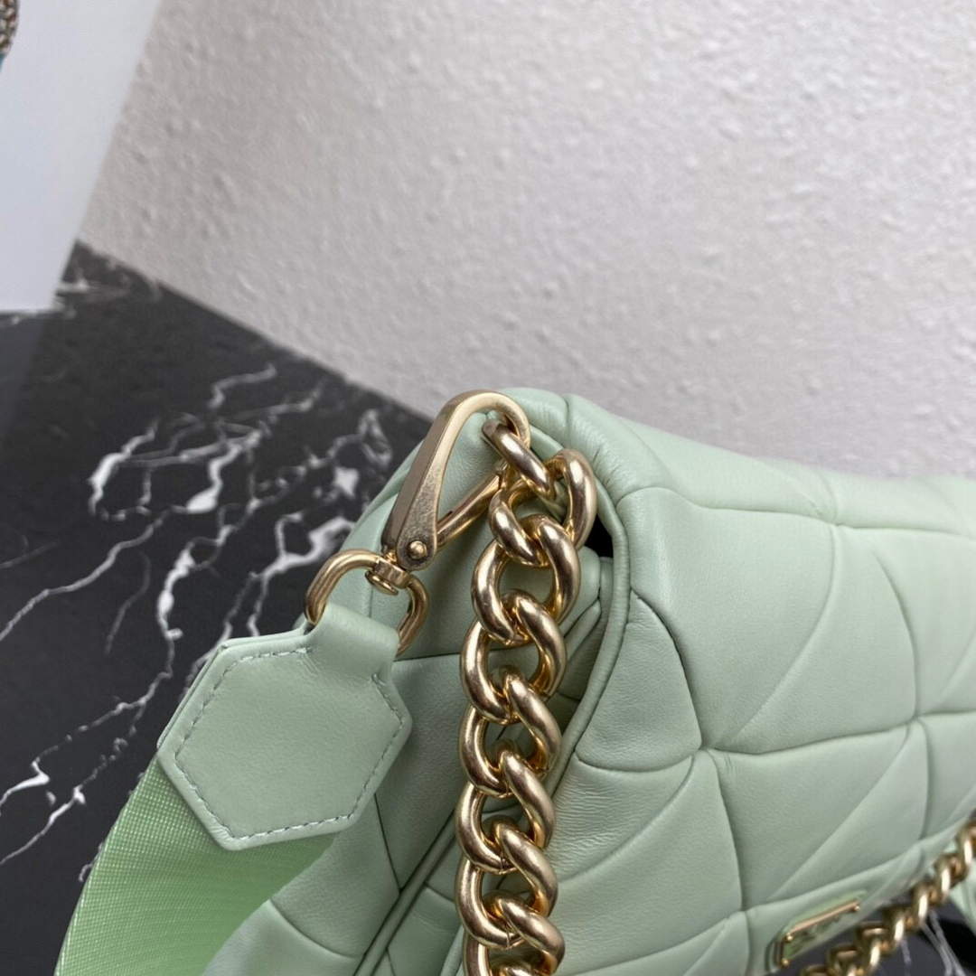 Prada 1BD291 Prada System nappa leather patchwork bag Light Green | prada 1bd291 prada system nappa leather patchwork bag green 06