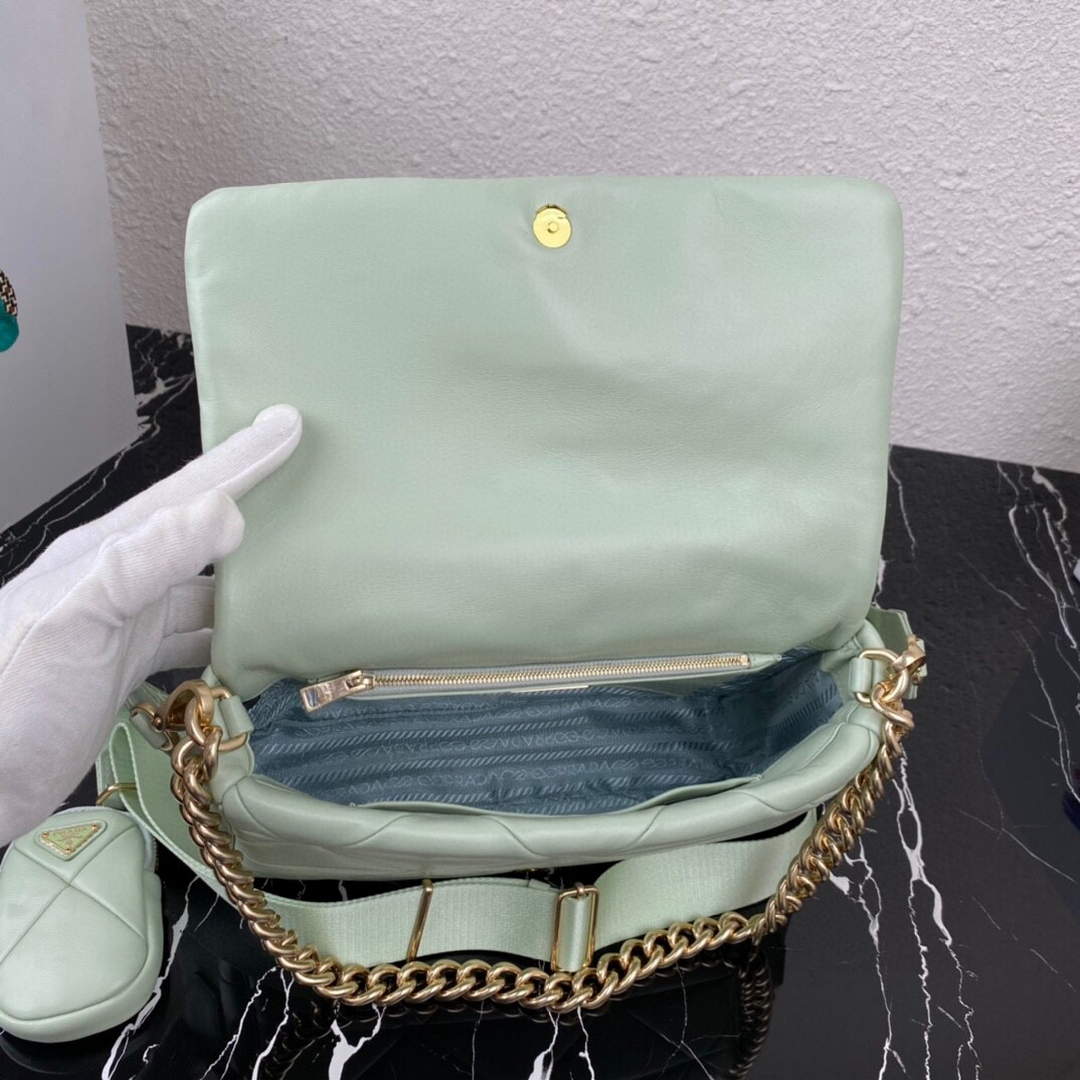 Prada 1BD291 Prada System nappa leather patchwork bag Light Green | prada 1bd291 prada system nappa leather patchwork bag green 08