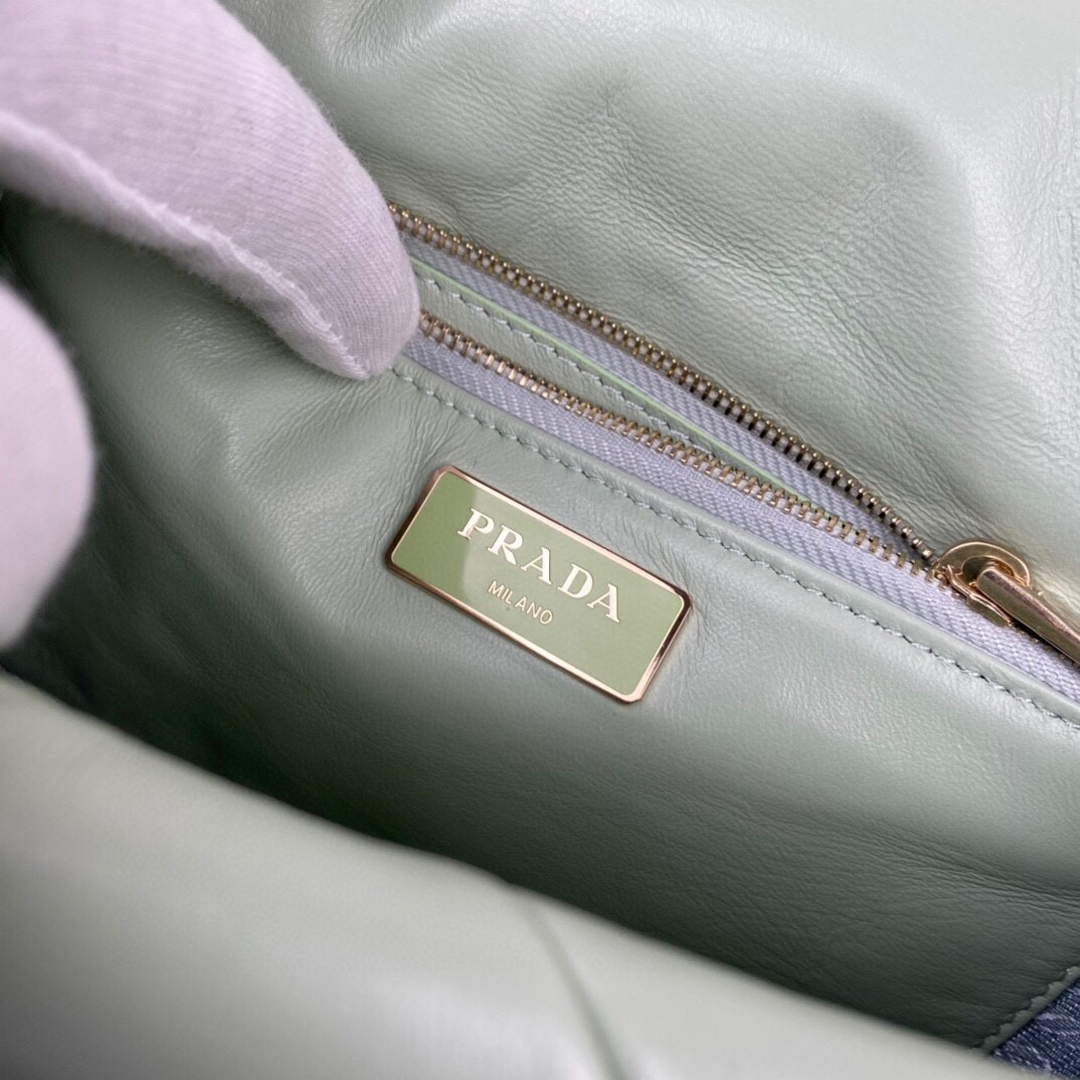Prada 1BD291 Prada System nappa leather patchwork bag Light Green | prada 1bd291 prada system nappa leather patchwork bag green 09