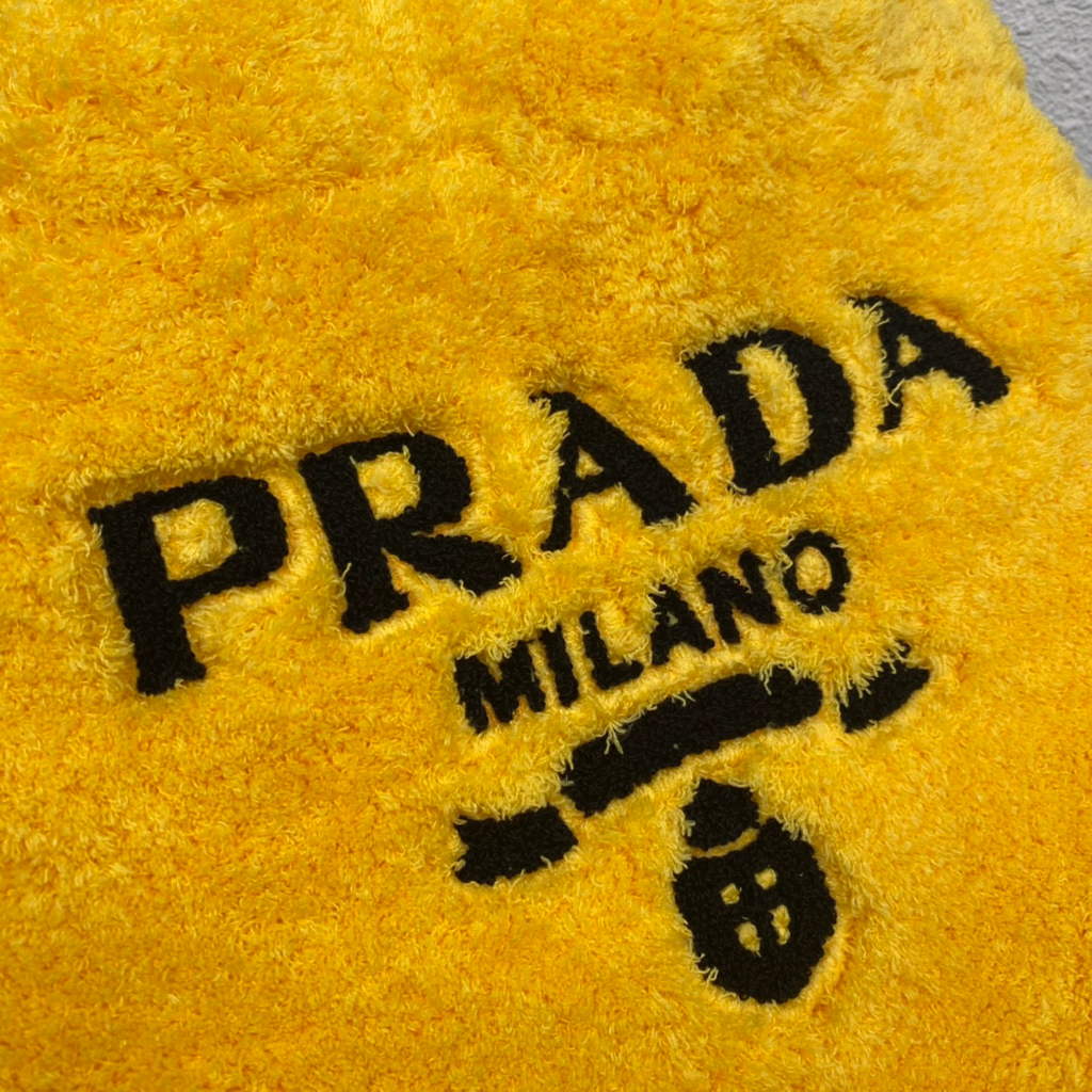 Prada 1BG130 Shearling Tote Shoulder bag Yellow | prada 1bg130 shearling tote shoulder bag 06