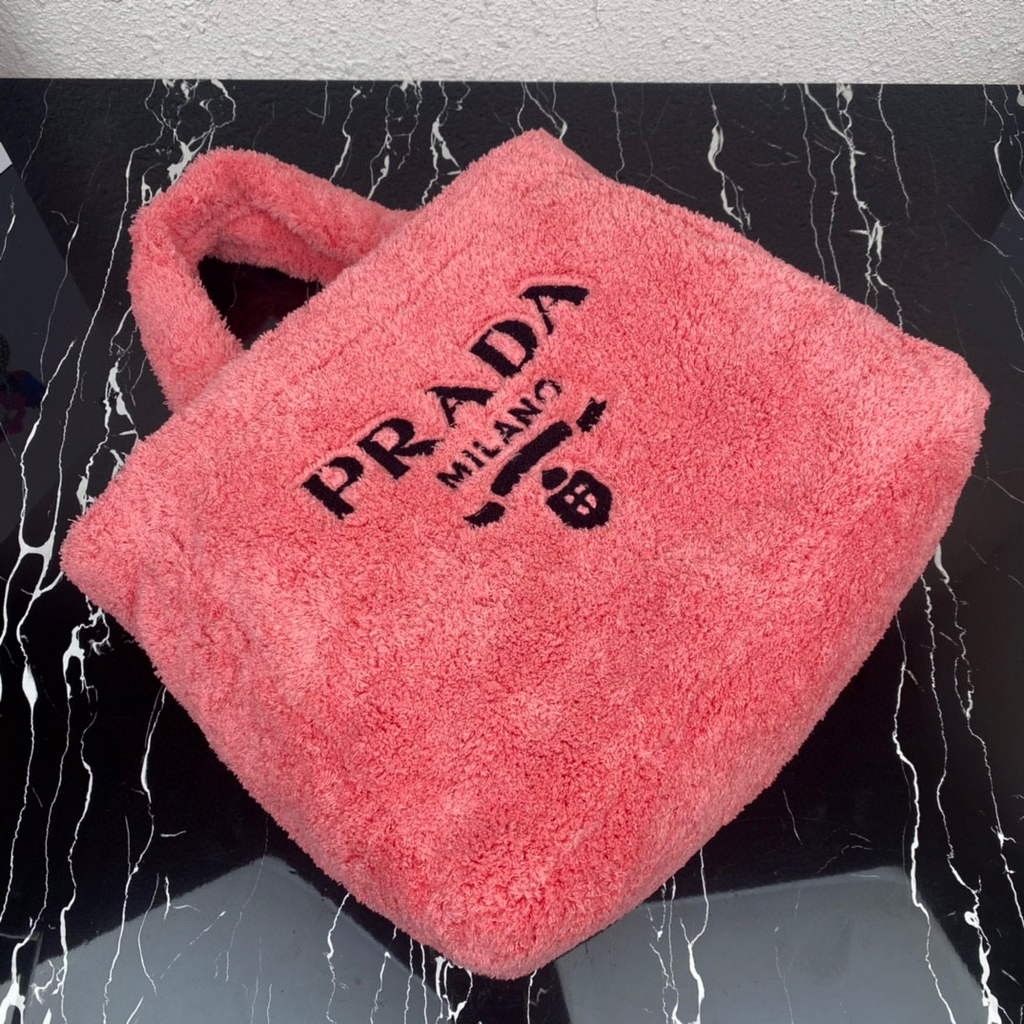 Prada 1BG130 Shearling Tote Shoulder bag Plum | prada 1bg130 shearling tote shoulder bag 24