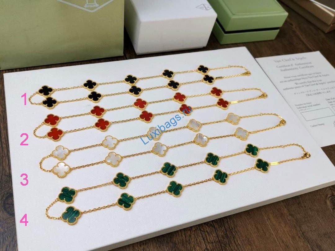 Van Cleef Arpels Necklace VCA Bracelet Jewelry 10 flowers V80305 Gold | van cleef arpels necklace vca bracelet jewelry v80305 02