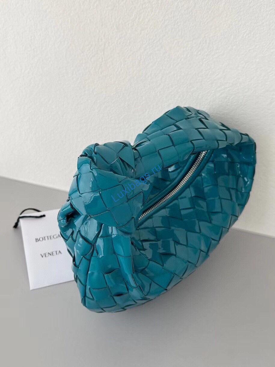 Bottega Veneta BV 651876 mini Jodie Patent leather Blue | bottega veneta bv 651876 mini jodie 166