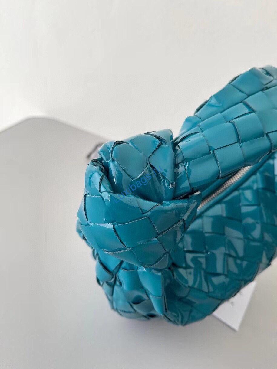 Bottega Veneta BV 651876 mini Jodie Patent leather Blue | bottega veneta bv 651876 mini jodie 169