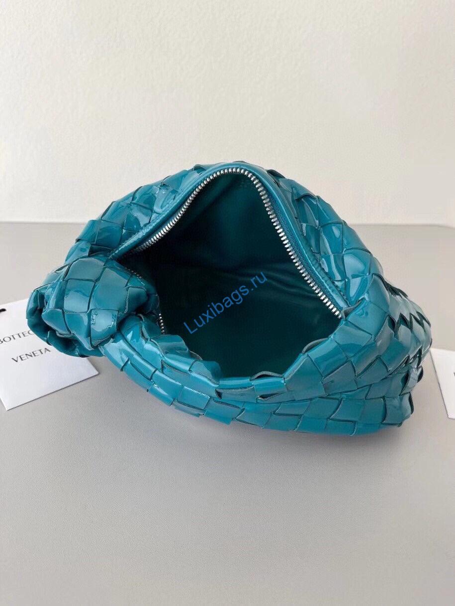 Bottega Veneta BV 651876 mini Jodie Patent leather Blue | bottega veneta bv 651876 mini jodie 171