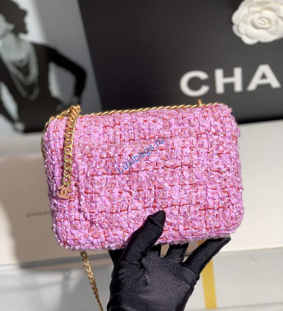 chanel as1116 mini flap bag 18cm tweed pink 1 Chanel AS1116 Mini Flap bag 18cm Tweed Pink | chanel as1116 mini flap bag 18cm pink 02