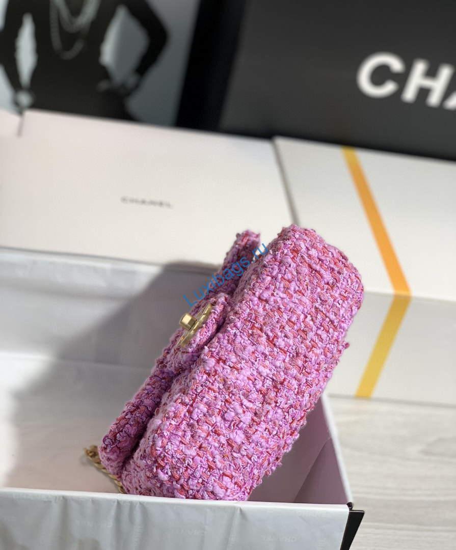 chanel as1116 mini flap bag 18cm tweed pink 3 Chanel AS1116 Mini Flap bag 18cm Tweed Pink | chanel as1116 mini flap bag 18cm pink 04