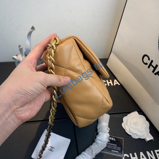 Chanel As1160 Chanel 19 Handbag Flap Lambskin Lake Tan | chanel as1160 chanel 19 handbag flap lambskin silvery 066
