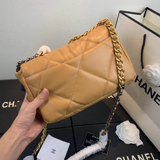 Chanel As1160 Chanel 19 Handbag Flap Lambskin Lake Tan | chanel as1160 chanel 19 handbag flap lambskin silvery 067