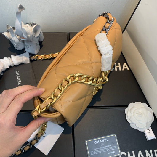 Chanel As1160 Chanel 19 Handbag Flap Lambskin Lake Tan | chanel as1160 chanel 19 handbag flap lambskin silvery 068